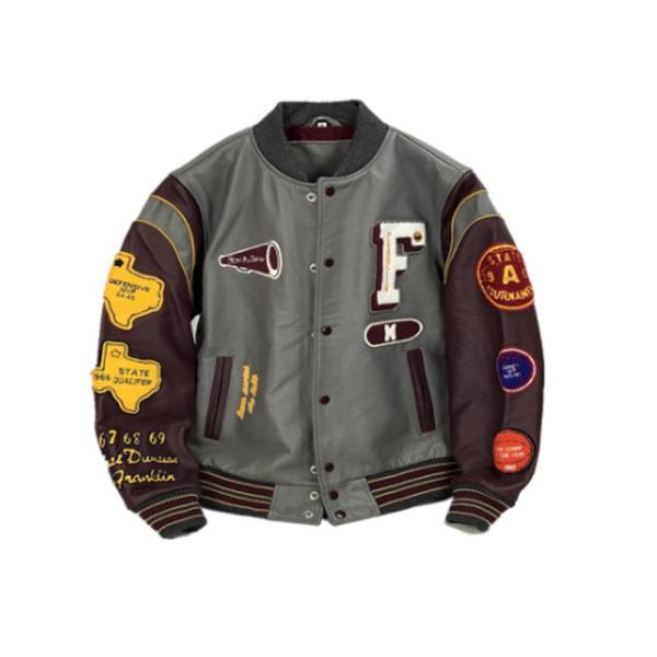 Russell×ALA スタジャン 本革CHOPPERS刺繍 レザースタジャン 本革