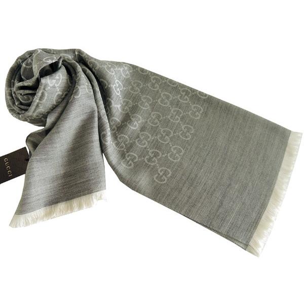 GG グッチ ストール マフラー GUCCI シルク入り GG柄 大判45×180cm