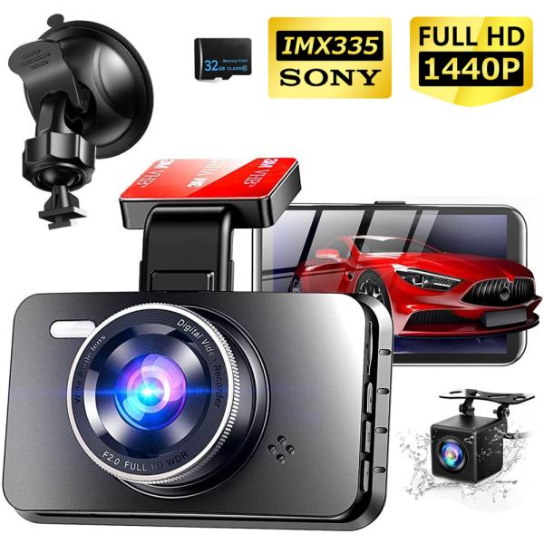 ドライブレコーダー 前後カメラ Sonyセンサー 1440P FullHD ドラレコ