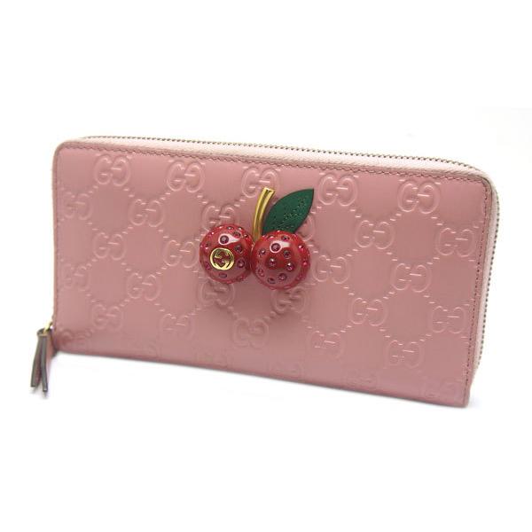GUCCI（グッチ） 中古 安心価格 長財布 グッチシマ チェリー ピンク