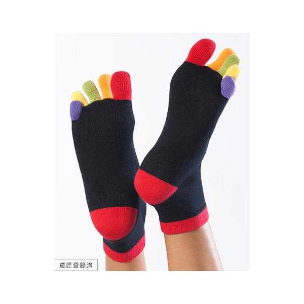 5本指ソックス ショート丈 25-27cm 27-29cm カラフル EU8303 指先