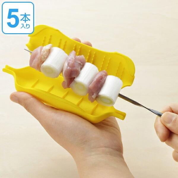 串焼き用中型串6本セット 木製スタンド付き アンチック飾り ヨーロッパ