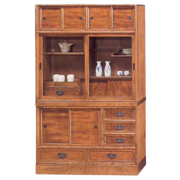 特注品 総無垢欅製 茶棚 茶箪笥 飾り棚 茶道具 煎茶道具 BJ221 特注品