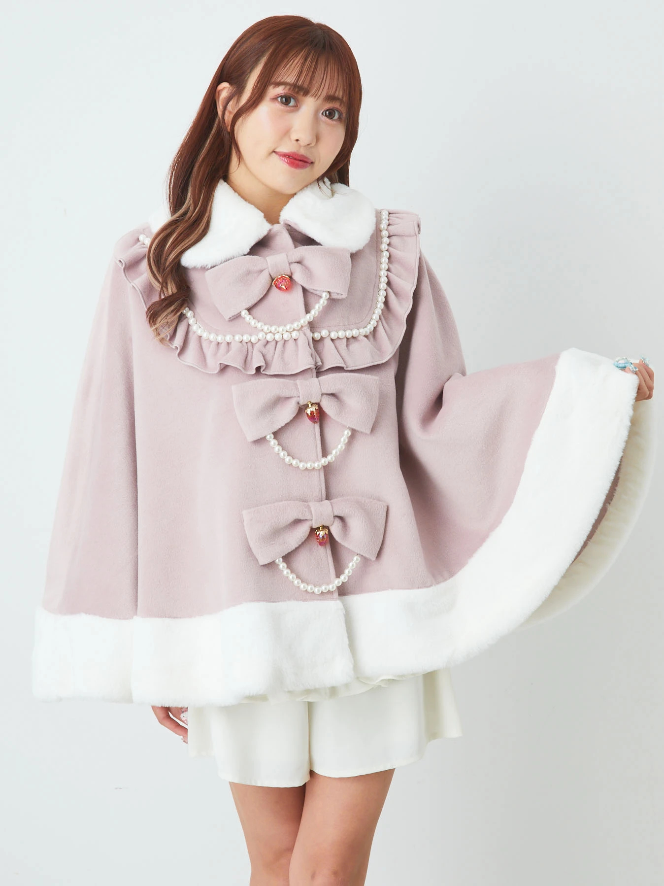 ストロベリーリボンポンチョコート - Ank Rouge(アンクルージュ)の