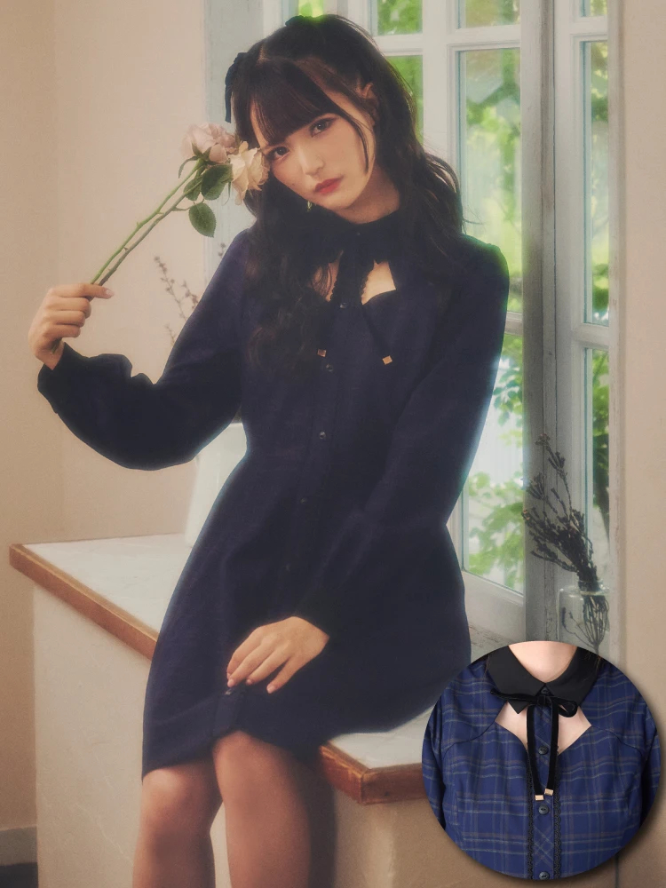 フロント開きチェックOP - Ank Rouge(アンクルージュ)のワンピース