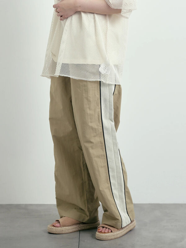 セール】 サイドメッシュラインパンツ（ブラック/ベージュ/カーキ
