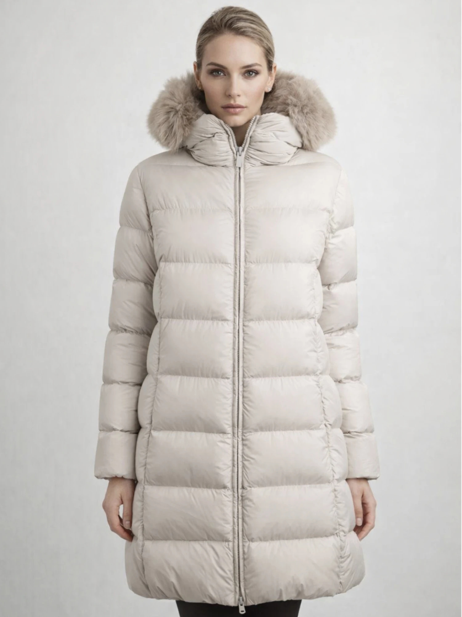 2025AW】ファー襟フードデザインロングダウンコート / COLMAR