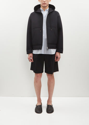 Sponge Tropical Wool Zip Hoodie — Dark Navy – La Garçonne