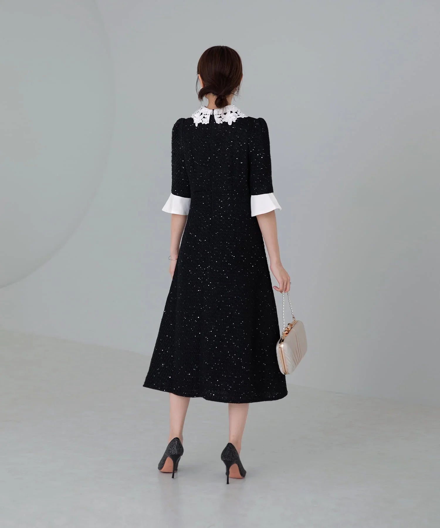 当日発送】花柄レースカラースパンコールAラインドレス/パーティー