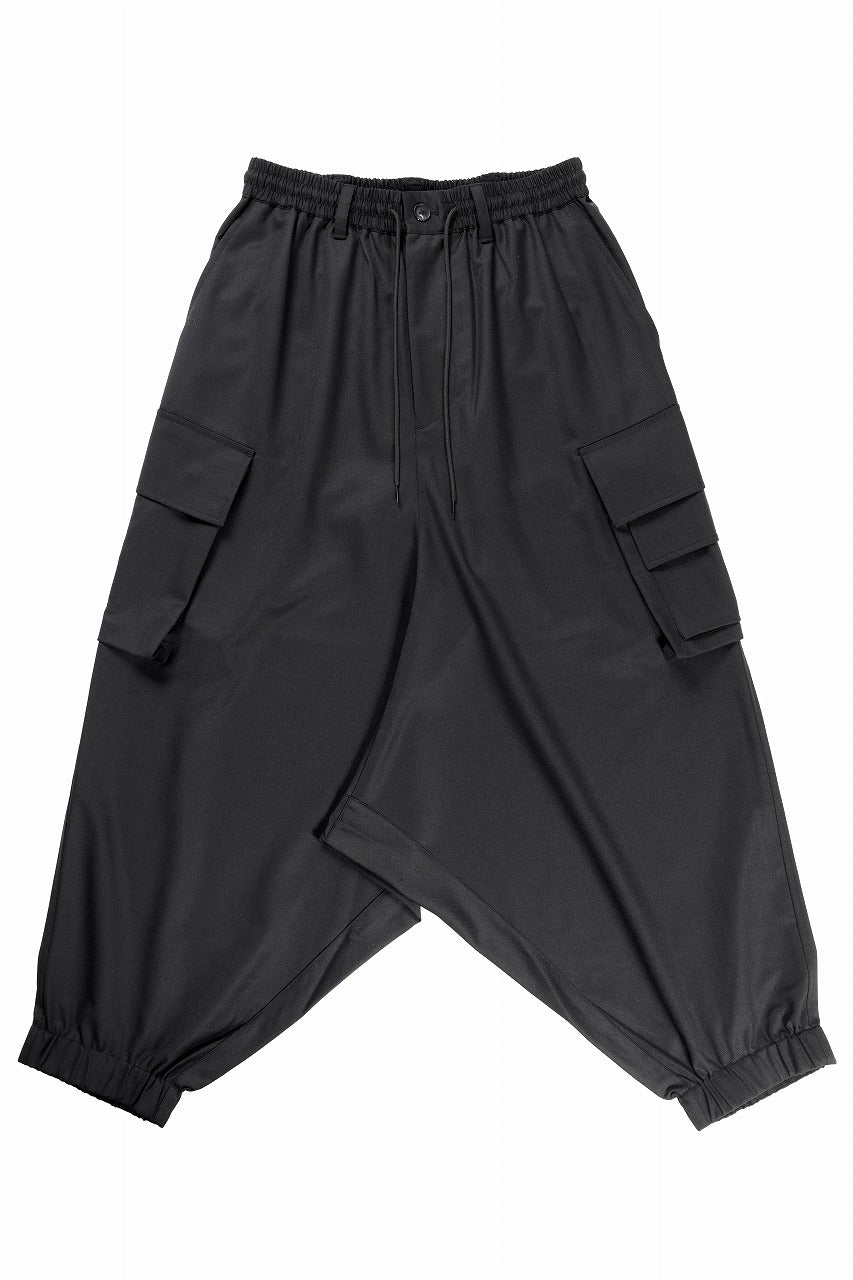 Y-3 Yohji Yamamoto REFINED WOOL SAROUEL CARGO PANTS (BLACK)の商品