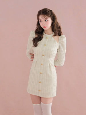 Bell cut tweed mini onepiece(eme10829) – M me eme