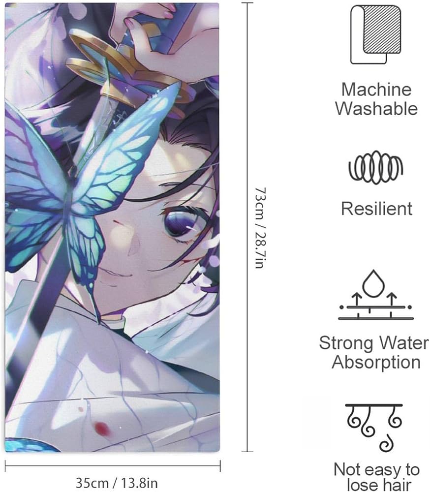 Amazon｜鬼滅の刃 虫柱 胡蝶 しのぶ バスタオル フェイスタオル 速乾