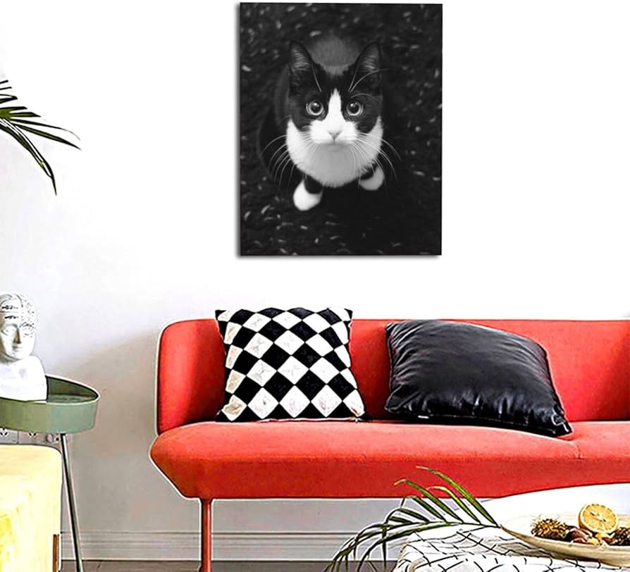 Amazon.co.jp: 八割れ 猫 ハチワレ猫ちゃん アートパネル アニメ