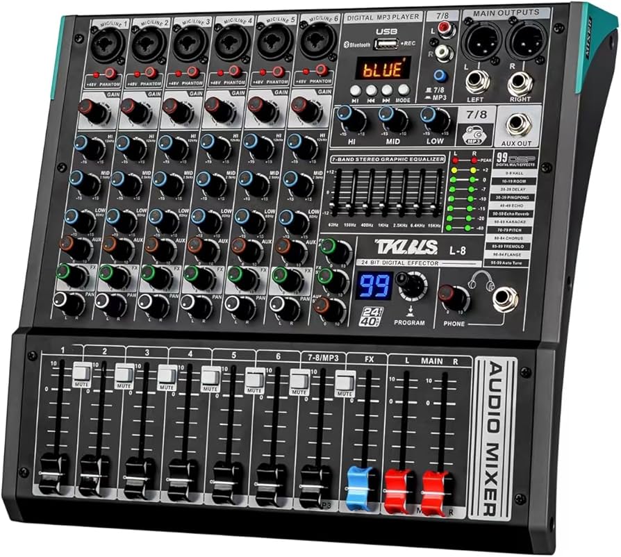 Amazon.com: Audio Mixer, TKLBLS Professional 8 Channel DJ Mixer