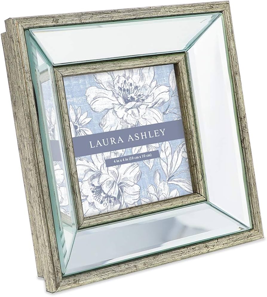 Amazon.com - Laura Ashley 4x4 Silver Beveled Mirror Picture Frame