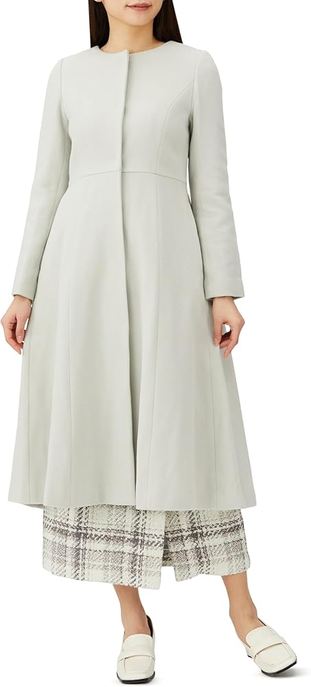 Amazon | ノーカラーフレアコート | コート・ジャケット 通販