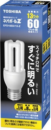 Amazon | 東芝 ネオボールZ 電球形蛍光ランプ 電球60ワットタイプ