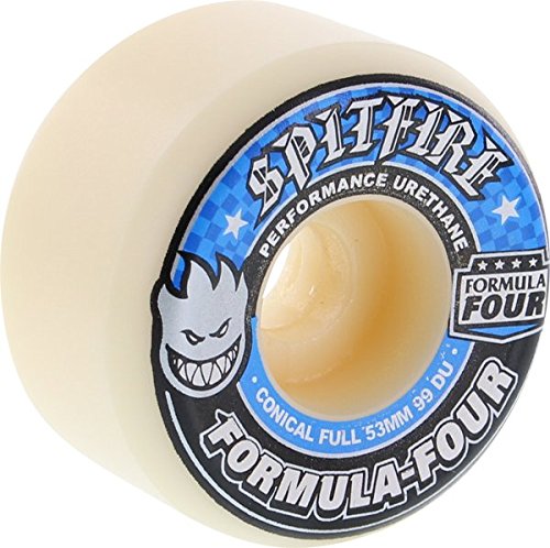 Spitfire Formula 4 99d Conical Full 53mm White W/Blue Skateboard