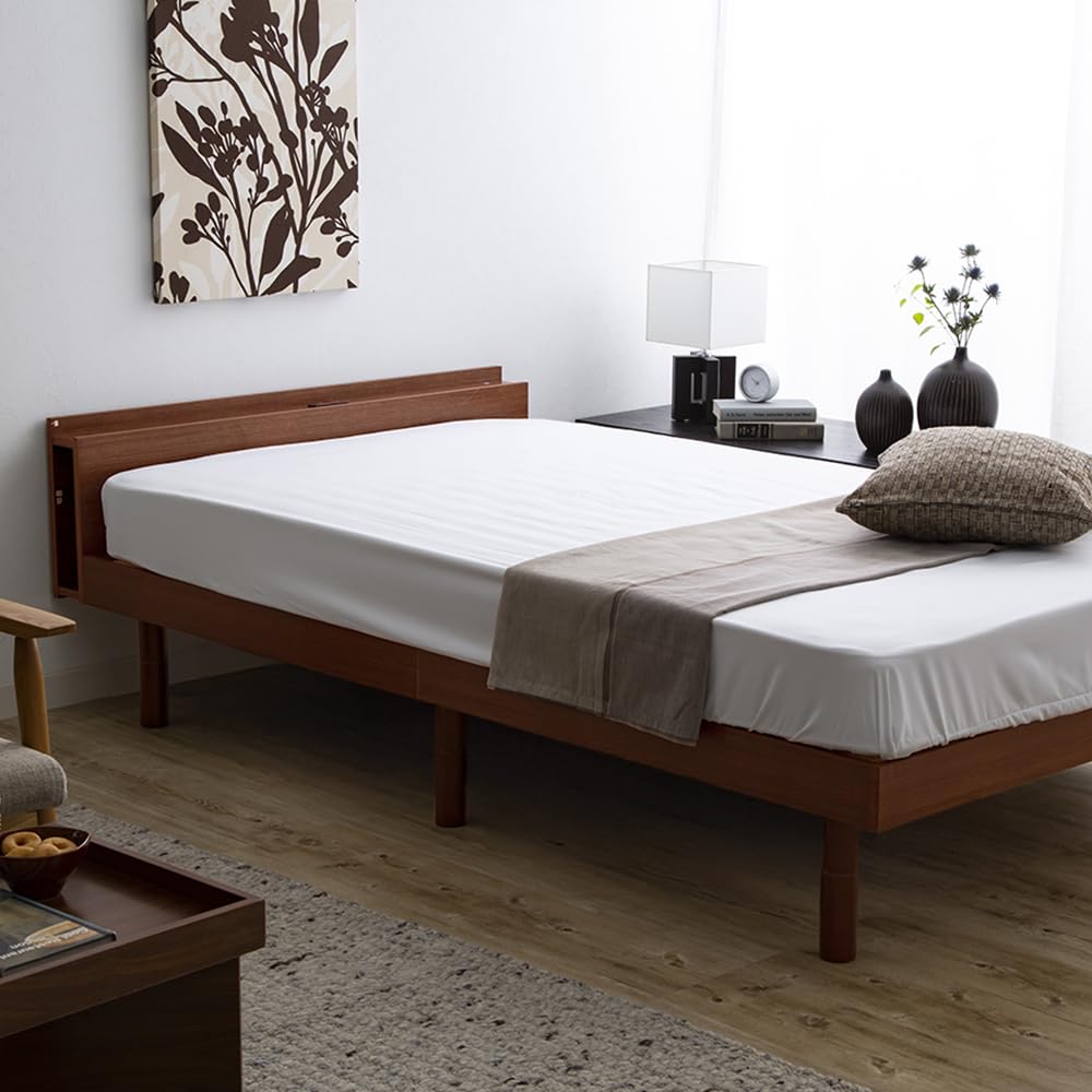 Amazon｜アイリスプラザ ベッド ベッドフレーム 棚付き 2口コンセント