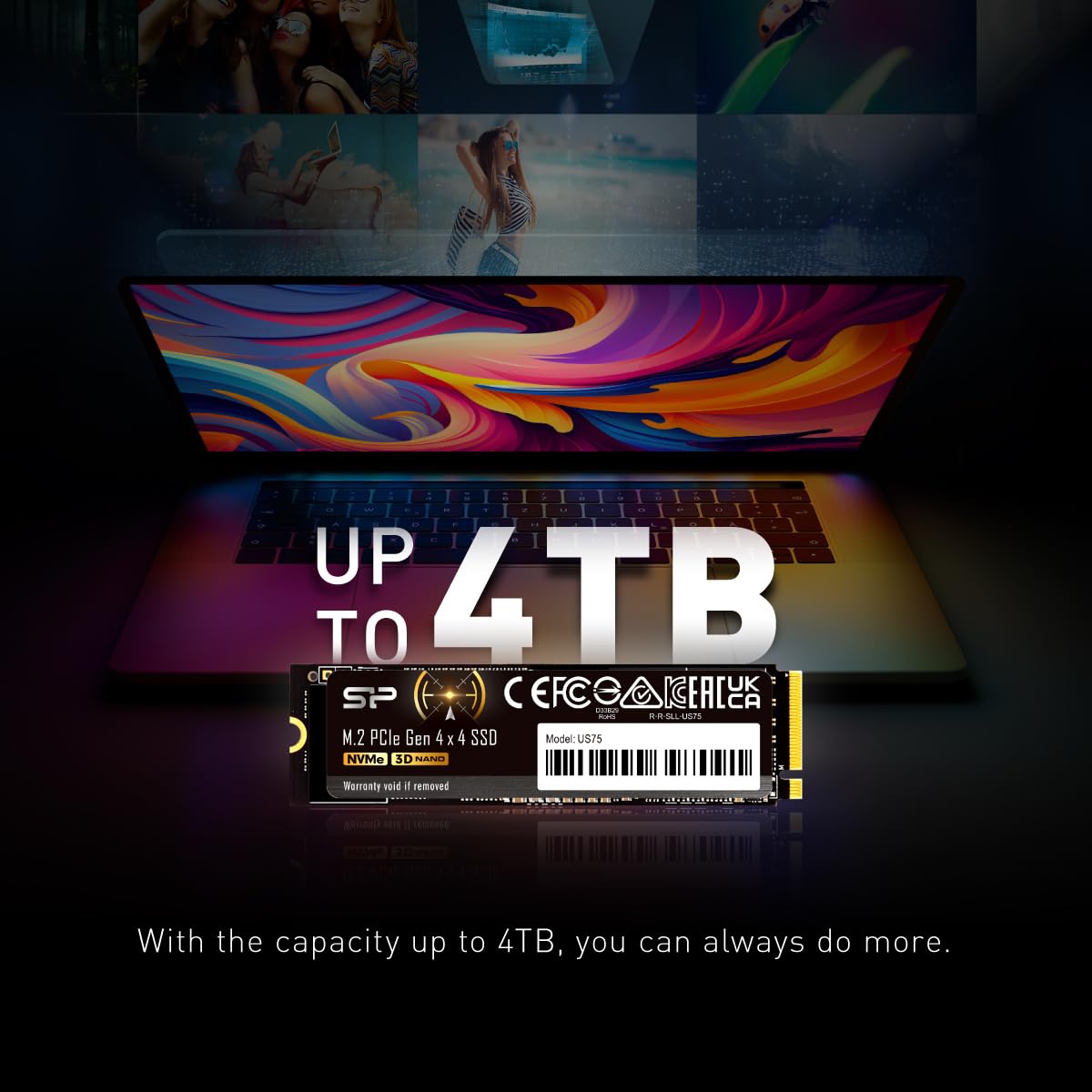 Amazon.com: Silicon Power 1TB US75 Nvme PCIe Gen4 M.2 2280 SSD R/W