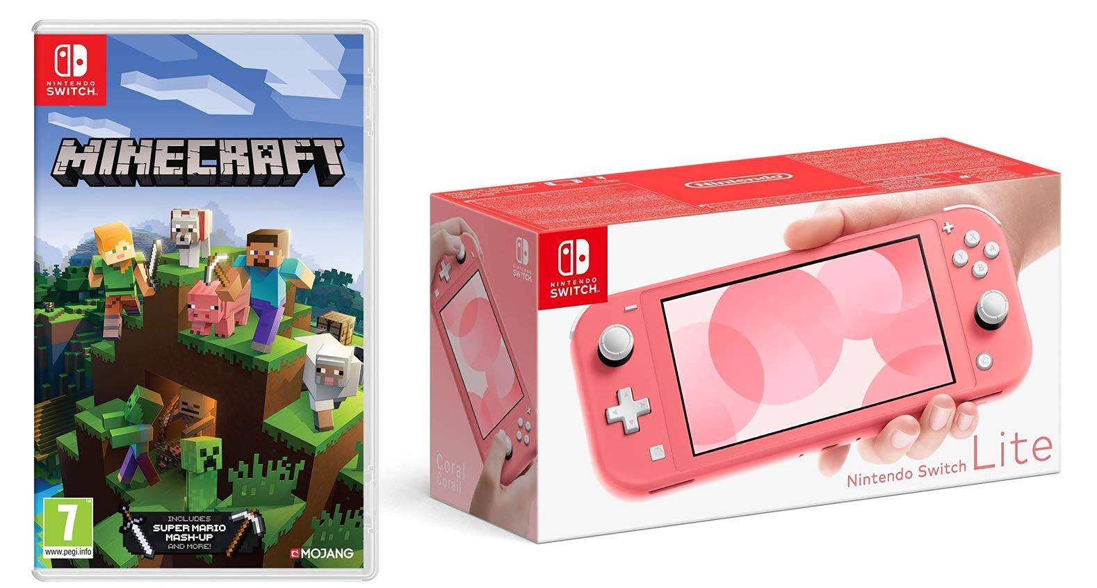 Nintendo Switch Lite - Coral + Minecraft (Nintendo Switch