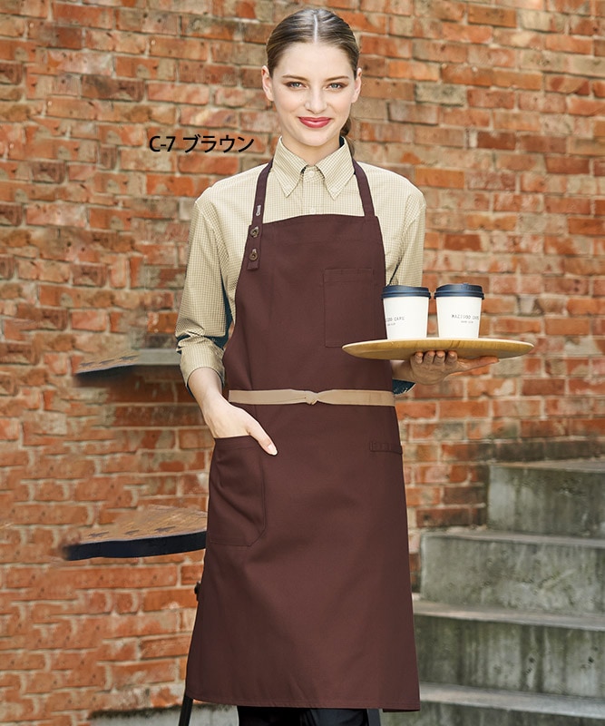 オックスエプロン[チトセ製品] T8337｜飲食店制服・フードユニフォーム