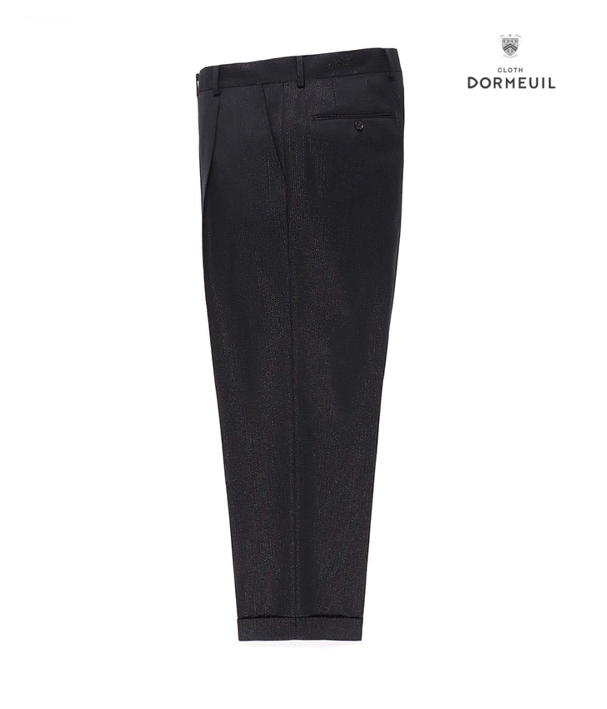 DORMEUIL / GLITTER PLEATED TROUSERS (TYPE-1)【BLACK】｜WACKO MARIA