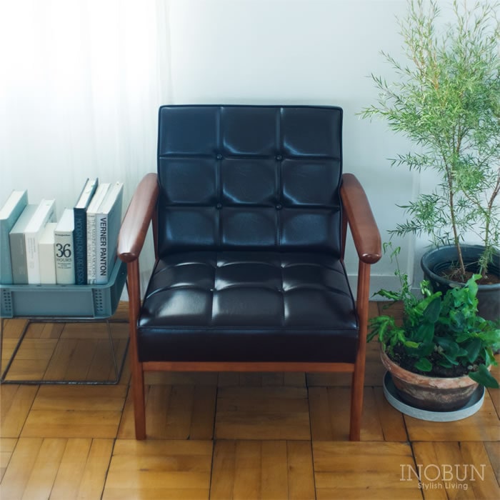 カリモク60 Kチェア 1シーター スタンダードブラック ウォールナット