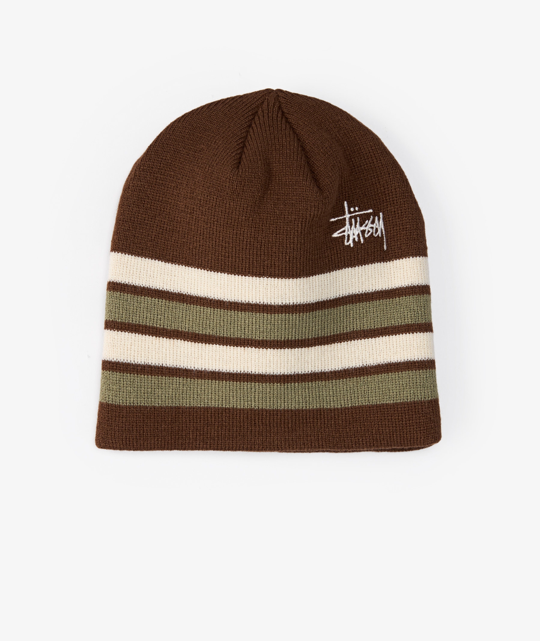 Stüssy Skullcap Basic Striped Beanie | Brown | SVD USA