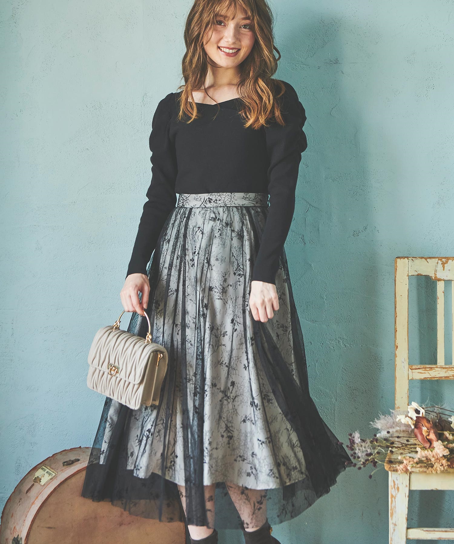 フロッキーエアリースカート | フレアスカート | NOELA OFFICIAL WEB STORE