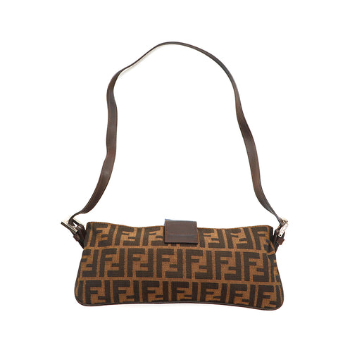 フェンディ FENDI ズッカ柄 ショルダーバッグ キャンバス ブラウン