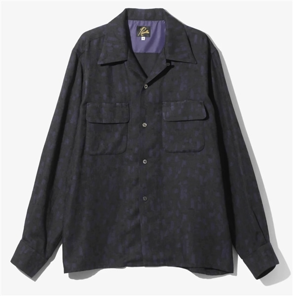 Needles/ニードルズ/Classic Shirt-Rayon Abstract Jq-(M Navy