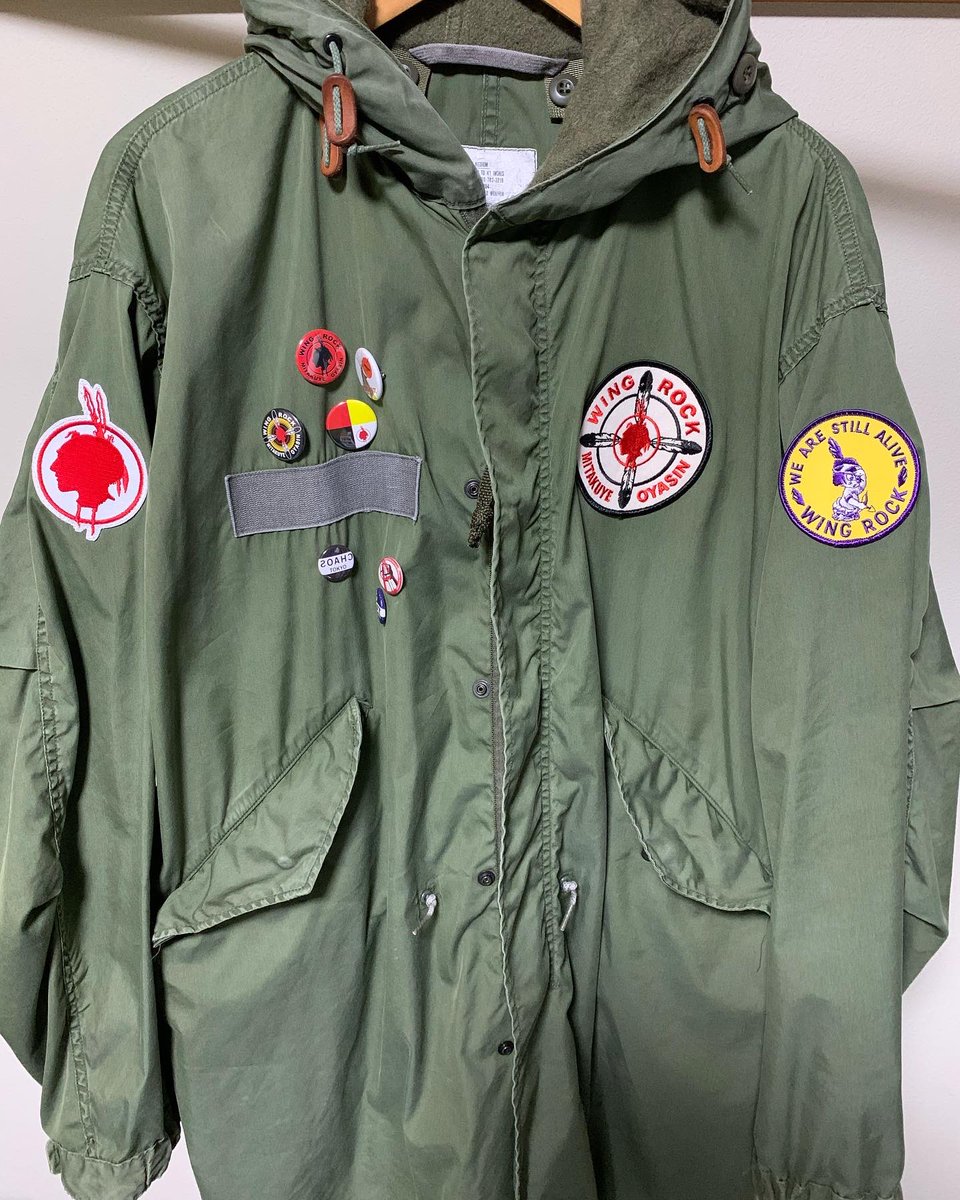 ずっとやりたかったcustom🙌 WING ROCKのワッペンと缶バッチ。M-65