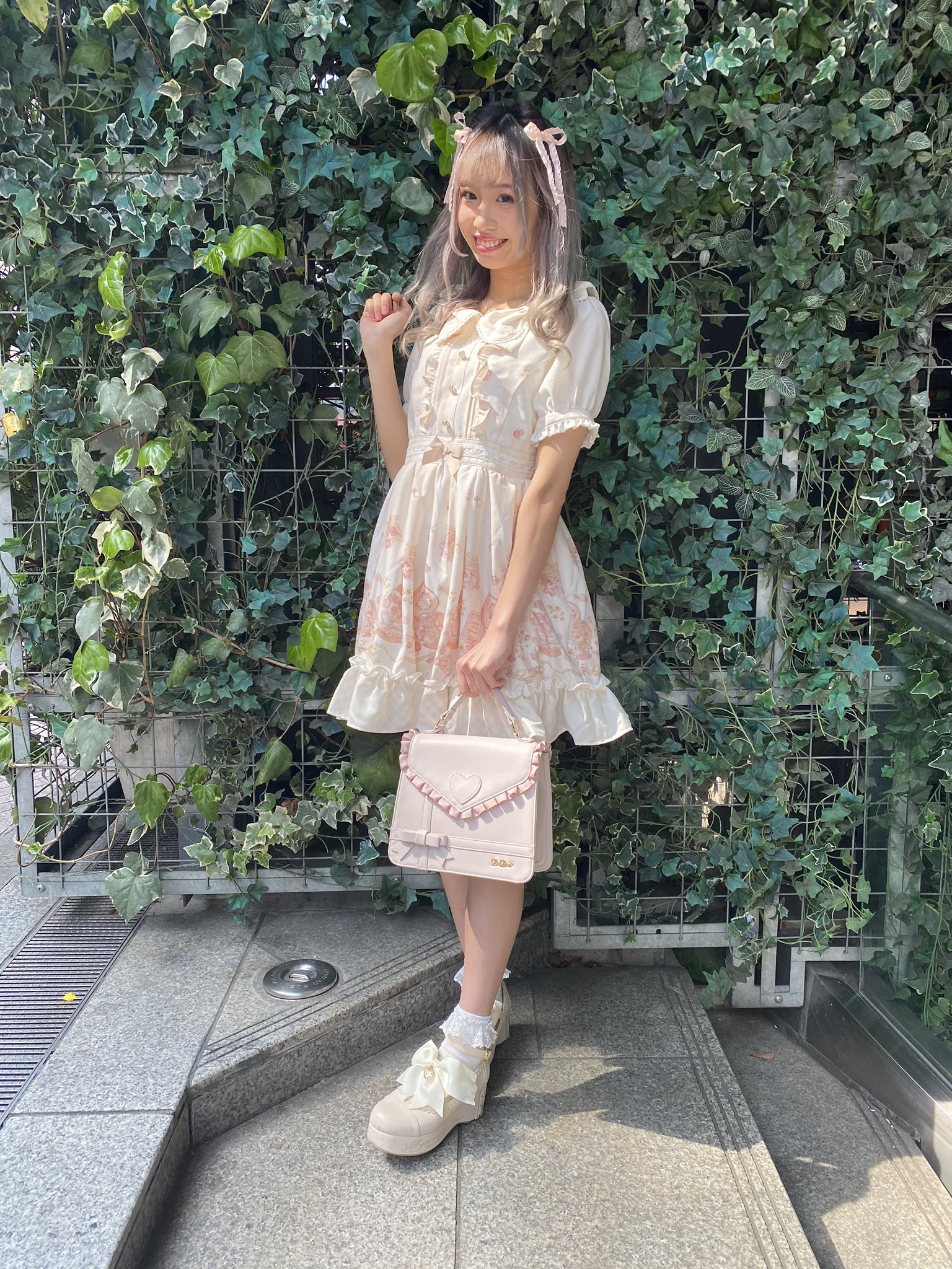 LIZLISA ジュエリー柄 ワンピース ピンク 【公式通販】