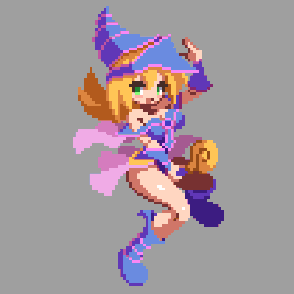 ブラック・マジシャン・ガール #ドット絵 #pixelart