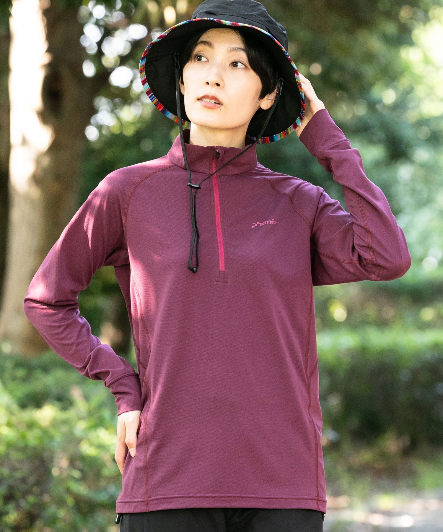 WOMENS】HARLF ZIP LONG SLEEVE T-SHIRTS ハーフジップ長袖Tシャツ