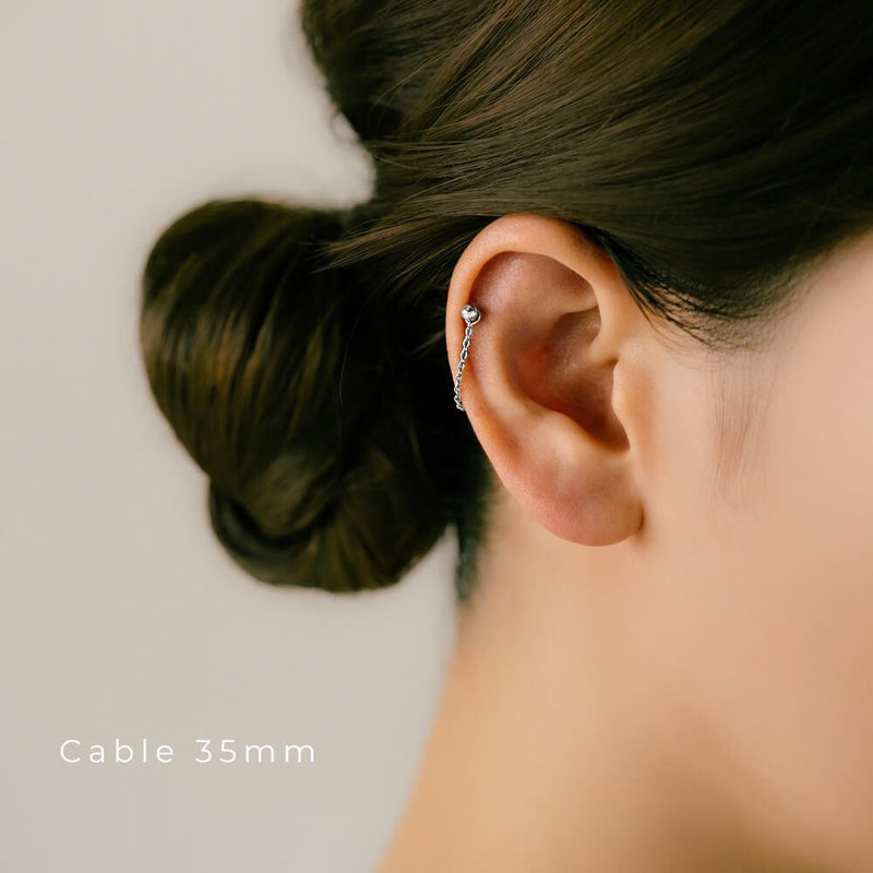 ピアス チャーム│プラチナ チェーン チャーム│金属アレルギー対応