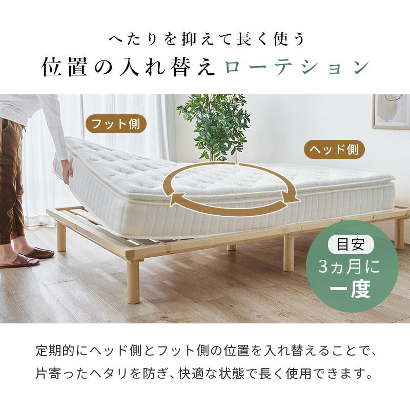 竹繊維混紡 ポケットコイルマットレス [S/SD/D] 竹のちから