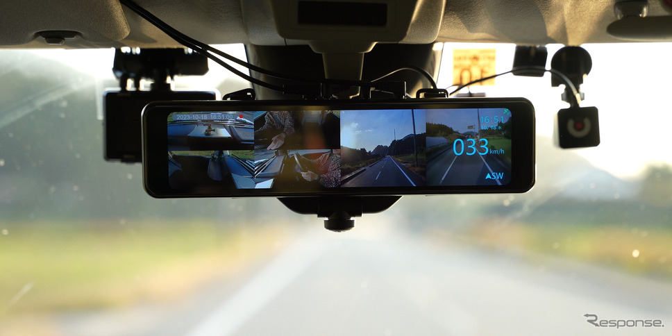 360°カメラ＋ナイトビジョン、最強のデジタルミラー型3カメラドラレコ
