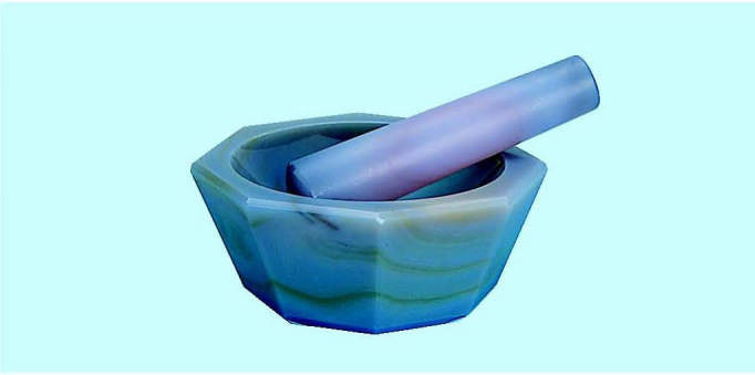 メノウ製乳鉢 浅型 乳棒付 100×80×25｜総合的理化学機器商社