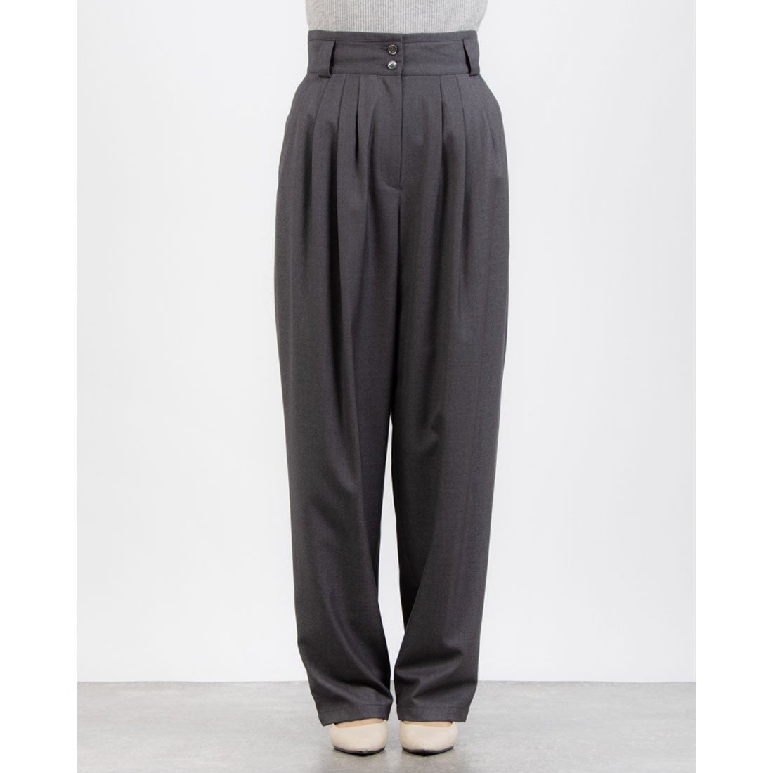 クラネ CLANE WIDE BELT TUCK PANTS/BEIGE/0 （BEIGE） - ファッション