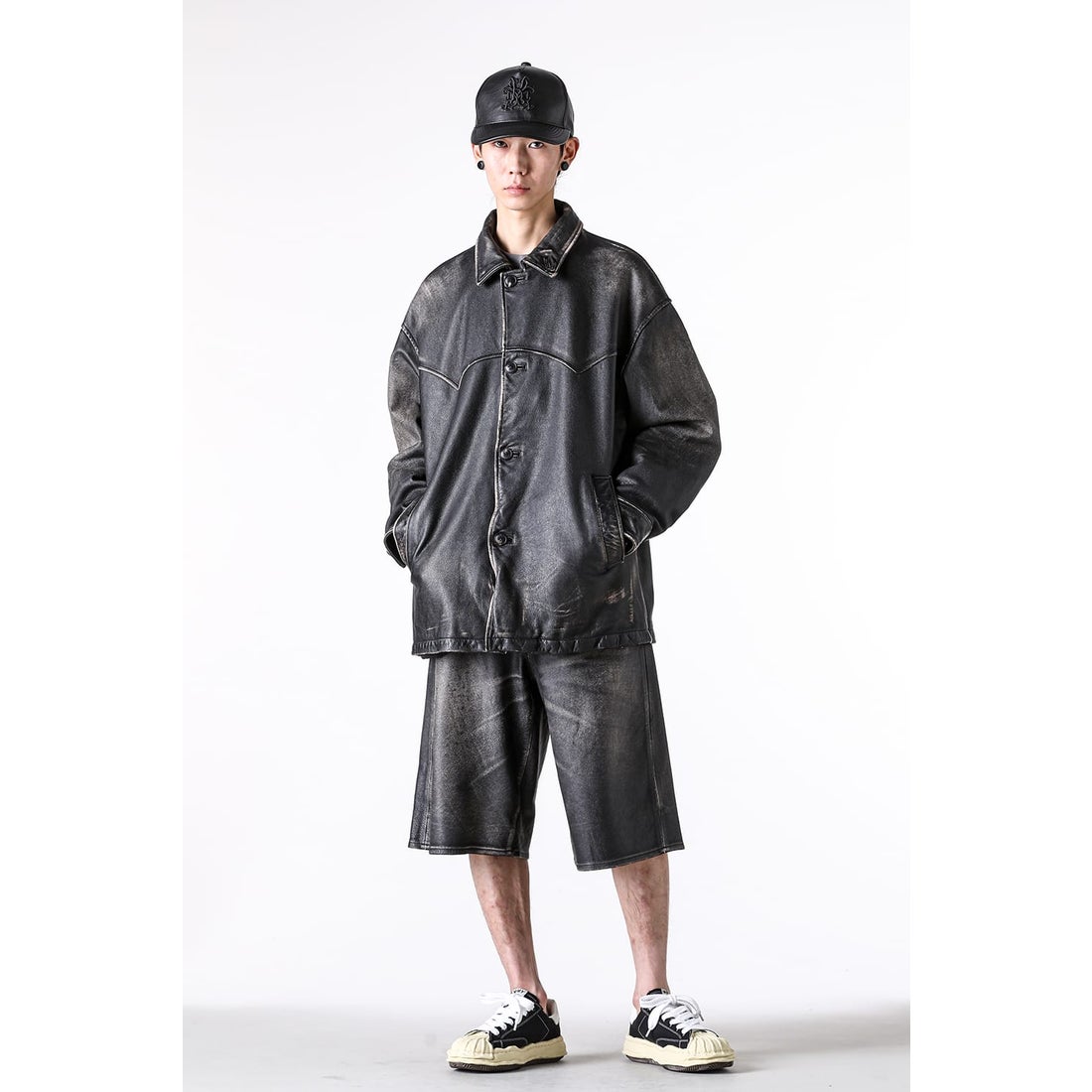 カミヤ KAMIYA Leather Bermuda Pants （BLACK） -FASCINATE
