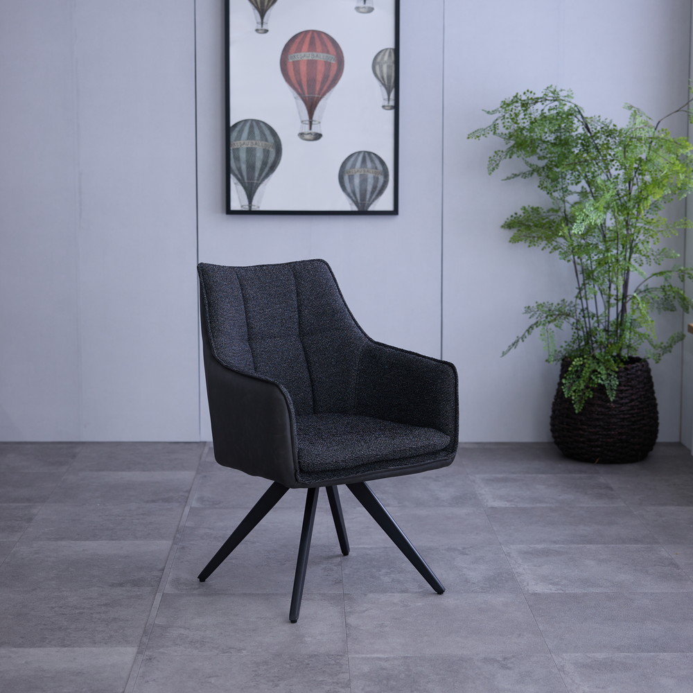 楽天市場】INF ダイニングチェア 2脚セット 回転式 ファブリック