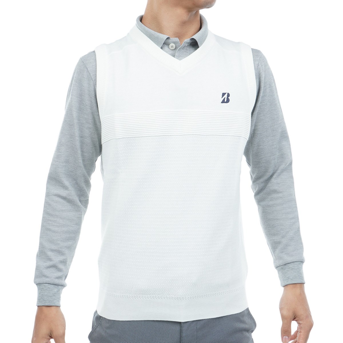 新品ブリヂストン ゴルフ 長袖 防風裏地付き Vネックセーター 黄色 L