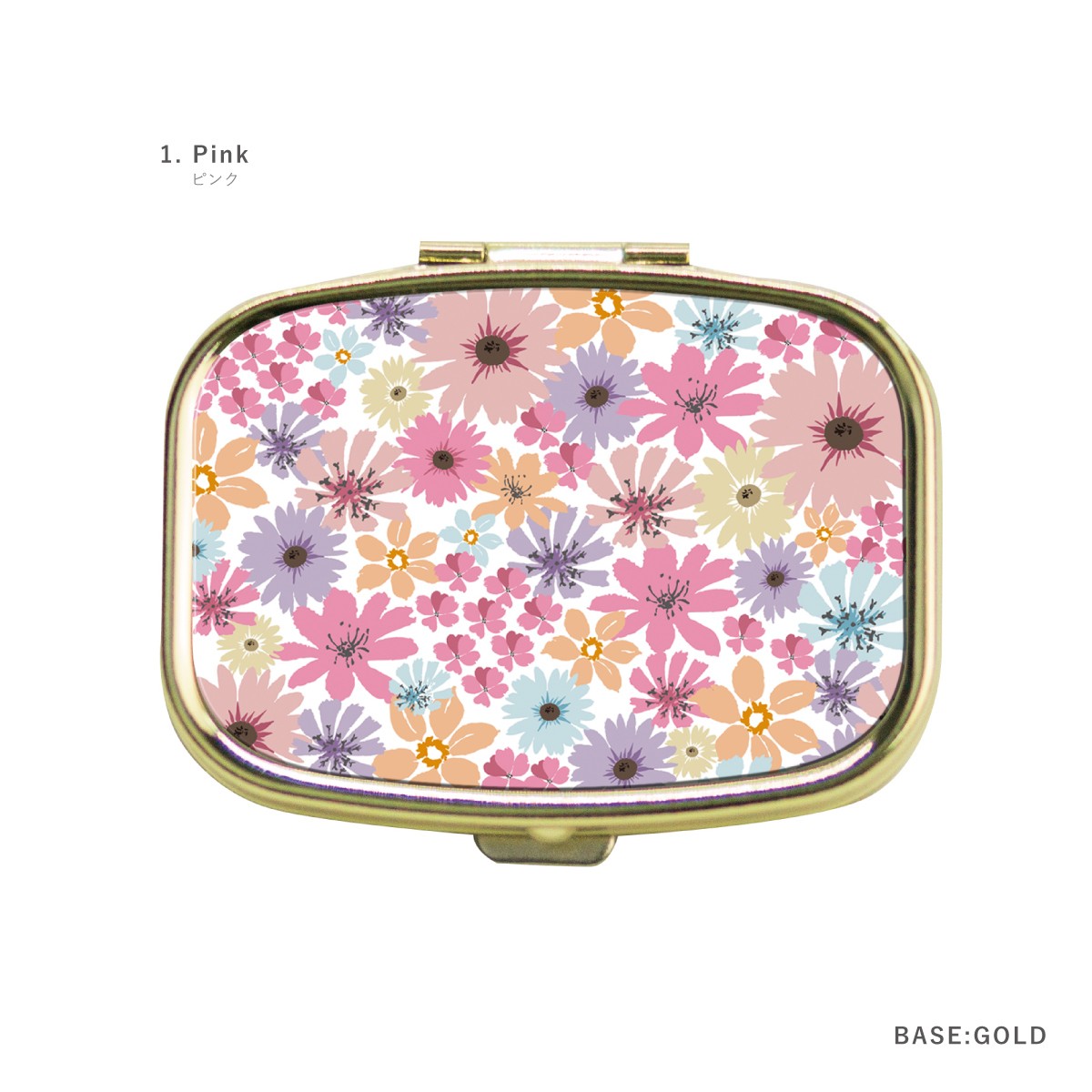 ピルケース アクセサリーケース 花 花柄 パステル フラワー ピンク