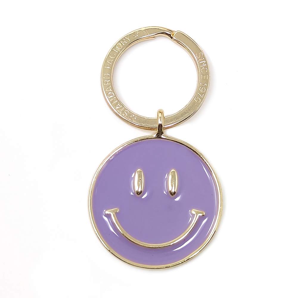 スマイル キーホルダー ニコちゃん メタル キーリング バッグチャーム