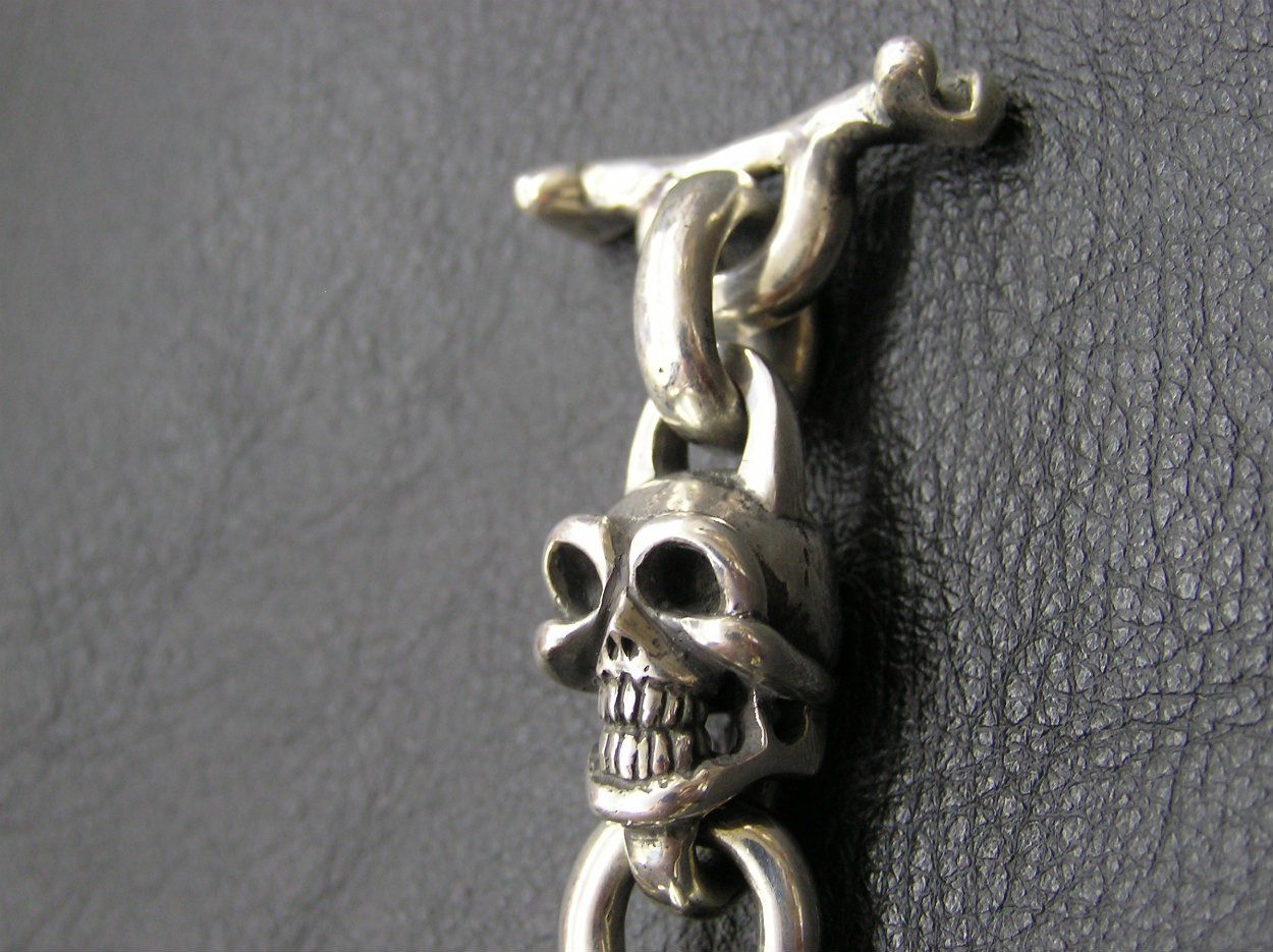 2連スカルブレスレット *Destino* 髑髏 ドクロ シルバーブレスレット