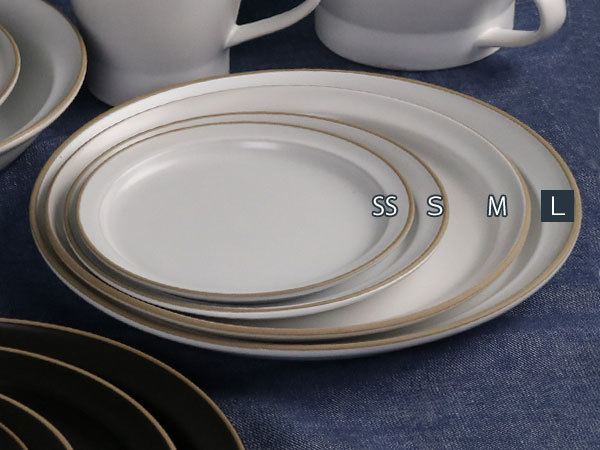 プレート 22cm L エッジライン 陶器 食器 （ 食洗機対応 電子レンジ