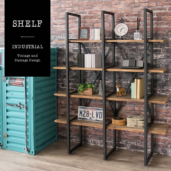 オープンス チール ラック 幅120cm 本棚 4段 収納 おしゃれ