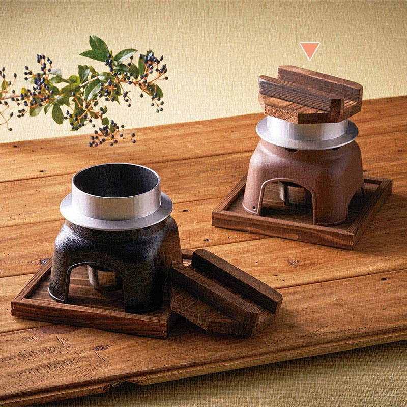 マイン お釜かまどセット 木製蓋・敷板付 小 黒 M10-229 1セット（ご